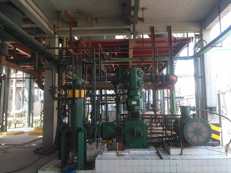 全國(guó)首臺(tái)套大排量往復(fù)式中高壓氯化氫壓縮機(jī)，用于液化氯化氫氣體。